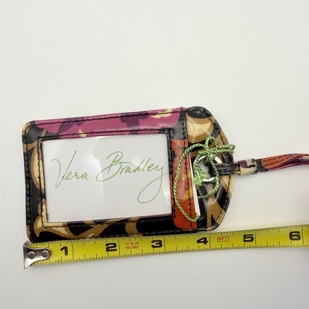 NWT Vera Bradley Luggage ID Tag Suzano Classic Pattern Travel Holder - Picture 3 of 5